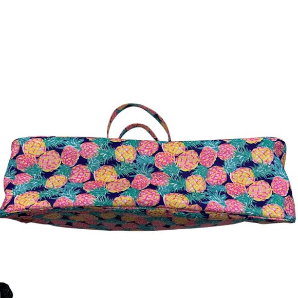 Simply Southern Colorful Preppy Pineapple Print Large Beach/Pool Tote/Carryall - Picture 5 of 7